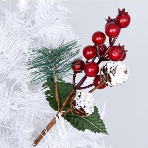 DIY 1 Bunch Of Christmas Tree Decoration Accessories Artificial Pine Simulation Plant Cut And Paste Gift Box Decoration Crafts