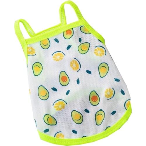 Mesh Camisole Puppy summer clothes Cute Fruit Print Dog Clothes Small dog clothes Fashion T-shirt for dogs Pet dog supplies
