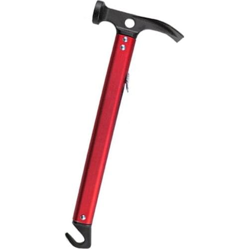 Outdoor Camping Tent Nail Hammer Hiking Fishing Stainless Steel Pile Nail Extractor Hammer