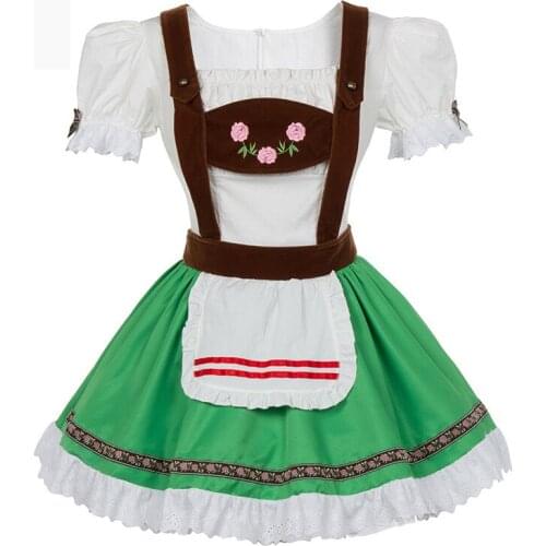 Adult Women German Beer Maid Outfits Bavarian Oktoberfest Beer Girl Costume Halloween Party Fancy Dress S-2XL