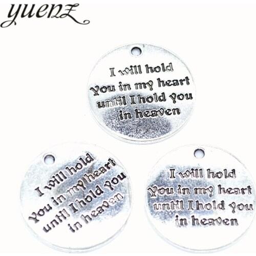 YuenZ 5pcs Antique silver color English nameplate charms diy retro jewelry fit Earring keychain hair card pendant 25*25mm S270