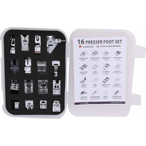 16pcs Multifunctional Sewing Machine Presser Foot Feet Kit Set With Box Sewing Machines Foot Tools Accessory Sewing Tool