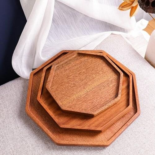 Fruit Salad Platter Wooden Tray Octagonal Square Serving Bread Board Vegetable Food Dish Plateau de service