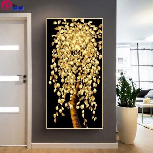 Large Abstract Golden tree diy diamond painting full diamond embroidery drill mosaic wall painting Money Tree puzzle