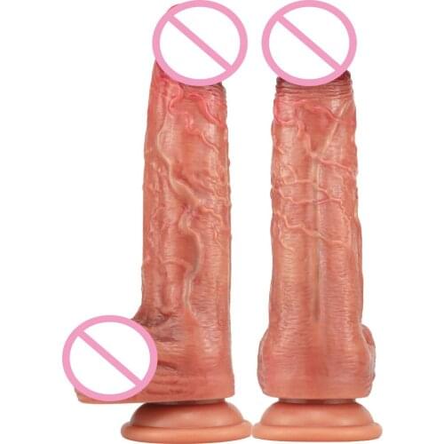 Big Soft Realistic Penis With Suction Cup Dildo Woman Double Layer Dildo Sex Toy For Women G Spot Stimulator Female Masturbation