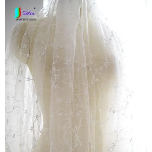 Flower White Lace Embroidery Lace Accessories Wedding Dress Veil Handmade DIY Materials Clothing Skirt Background Fabric A0035F