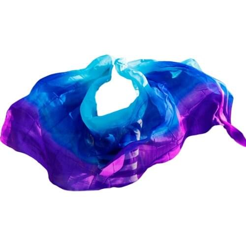 Design 100% real silk belly dance veil, cheap dance veils,tari perut kostum veil wholesale turquoise + royal blue + purple