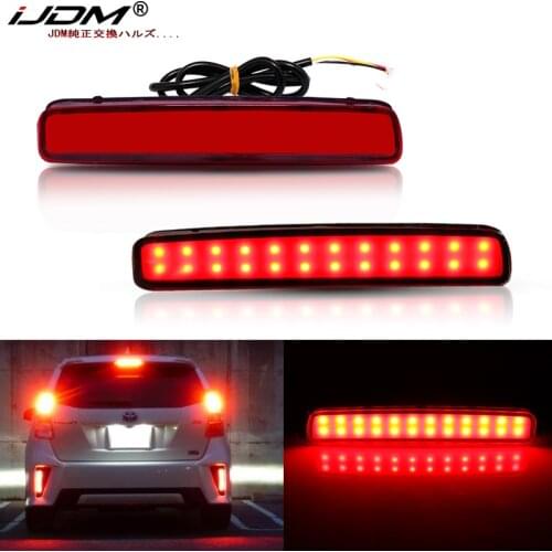 IJDM Red LED Bumper Reflector Lights For 14-16 Scion tC & For Toyota Prius V Function as Tail,Brake & Rear Fog Lamps Turn Lights