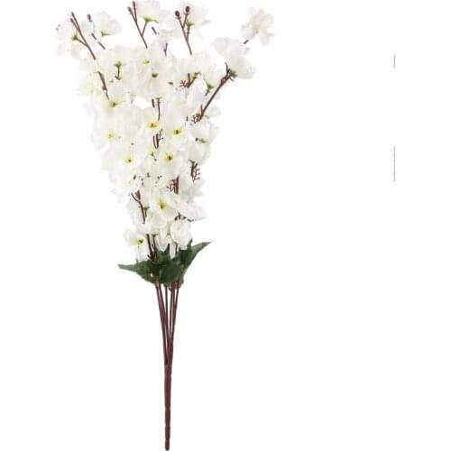 Fake Flower 7 Fork Simulation Big Peach Blossom Branch Bouquet Plastic 57cm 7 Forks Decoration Artificial Flowers