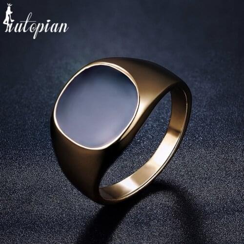 Iutopian Brand New Arrival Classic Ring Anels For Man Or Women Top Quality Anti Allergy 1#AA01540gold