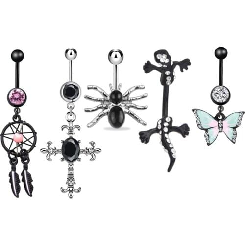 1PC Steampunk 14G Belly Button Rings Piercing 316L Surgical Steel Dream Catcher Navel Rings Piercing Ombligo Body Jewelry Women