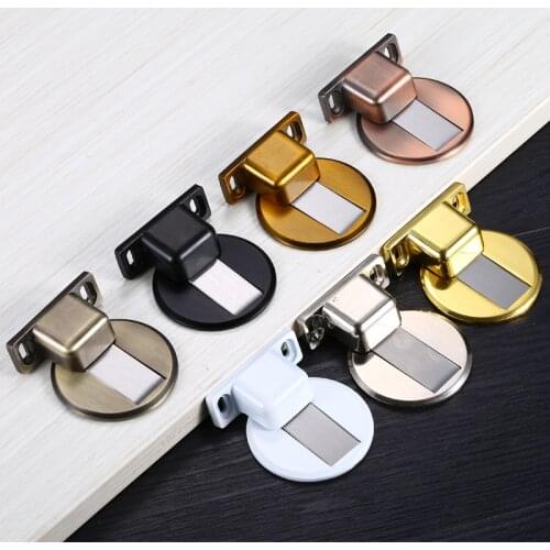 Magnetic Door Stops 304 Stainless Steel Magnet Door Stopper Holder Hidden Catch Floor Doorstop Toilet Furniture Hardware