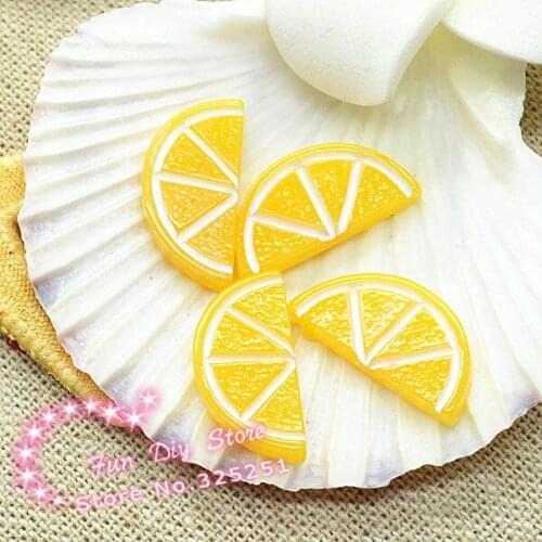 Cute resin fruit orange Cabochon Flat back for decoration 50pcs/lot 10*20mm