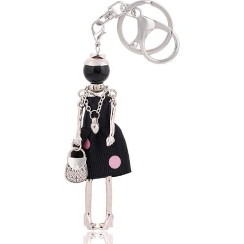 Fashion Trendy Women Pendant Cute Key Chain Charm Lady Car Bag Keychain Gift Wholesale
