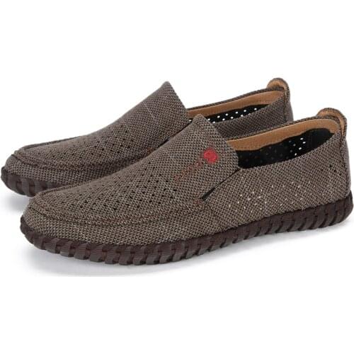 New High-quality Sports Shoes Mens Shoes Summer Hollow Mens Shoes Breathable Solid Soft Sole Travel Shoes Zapatillas Deporte