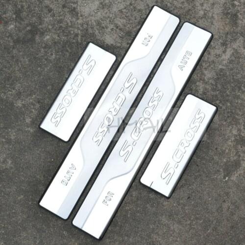 Stainless steel door sill strip for SUZUKI S-CROSS 2014 2015 exterior Threshold trim car styling welcome pedal Scuff plate cover