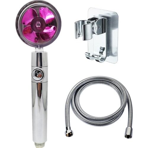 Shower Head Water Saving Flow 360 Degrees Rotating With Small Fan ABS Rainfall High Pressure Spray Nozzle Bathroom Accessories