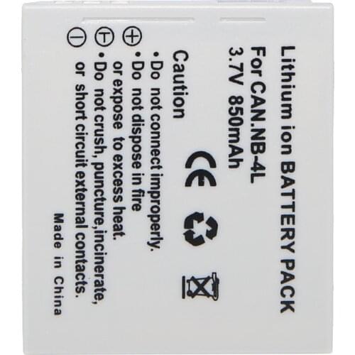New Digital Camera Battery NB-4L NB4L Battery Pack For Canon IXUS 60 65 80 75 100 I20 110 115 120 130 IS 117 220 225 230 255 HS