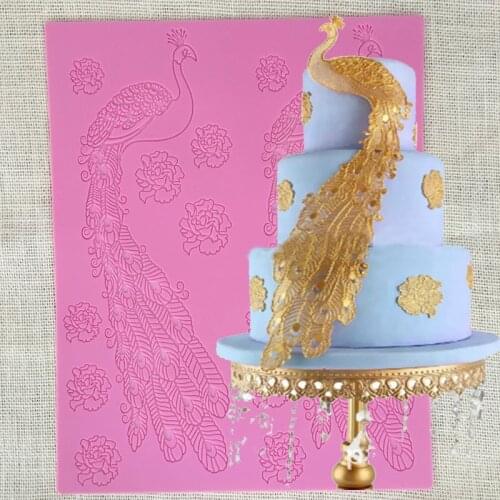 New blood phoenix silica gel fondant lace pad sugar mold pattern cake mold cake decoration tools