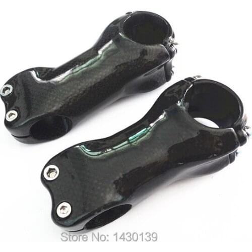Newest 6/ 17 degrees Mountain road bicycle 3K full carbon fibre bike stems alloy cover 31.8*70-130mm 6/ 17 angle light MTB parts