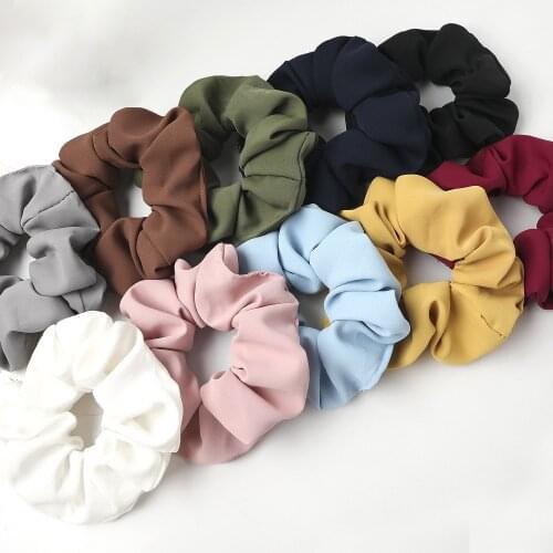 Wholesale 10PCS/LOT Womens Silk Scrunchies Pack Hair Tie Hair Accessories Solid Color Ponytail Holder Bulk Schrunchy