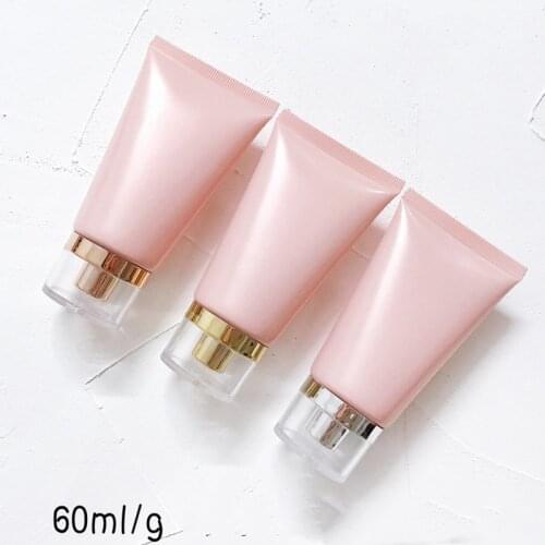 Wholesale 60g/ml Cosmetic Soft Tubes Pearl Pink Cream/Lotion Bottle Cleansing Face/Facial Cream Containers Refillable tubes