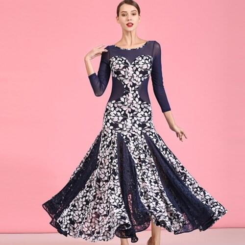 Ballroom dance competition dress waltz standard dance dress for ballroom dancing print waltz dress tango spanish dress flamengo