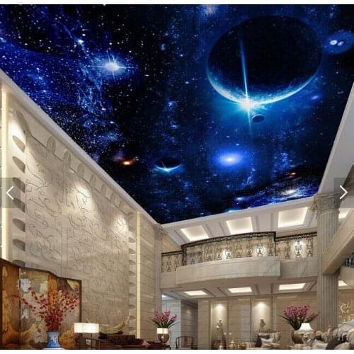 Custom ceiling wallpaper, fantasy world star papel de parede 3d for the living room bar KTV ceiling wall vinyl wallpaper