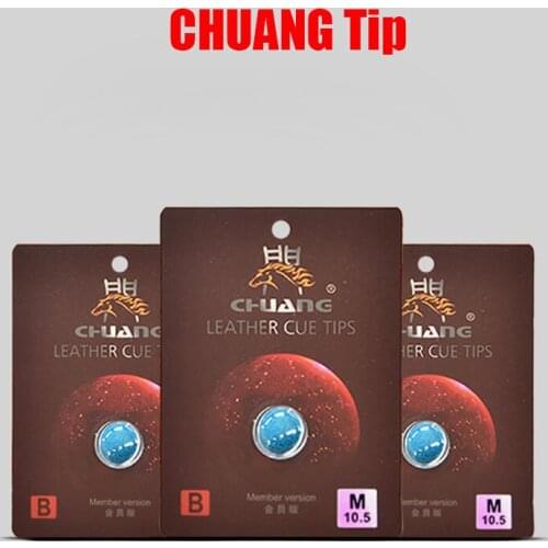 CHUANG Brand High Quality One Piece Cow Leather Snooker Cue Tip 11.5mm 10.5mm S M MH H