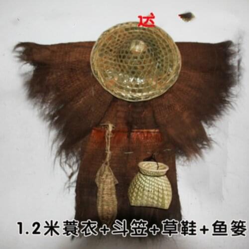 Chinese Style Straw Raincoat Bucket Palm Clothes Fish Basket Straw Shoes Handmade Folk Features Artware Decorations