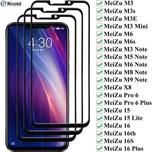 3Pcs/Lot Tempered Glass For MeiZu M3 M5 M6 M6 M8 M9 Note Screen Protector For MeiZu M3s M5s M6s Pro 6 Plus X8 15 16t 17 Pro Plus