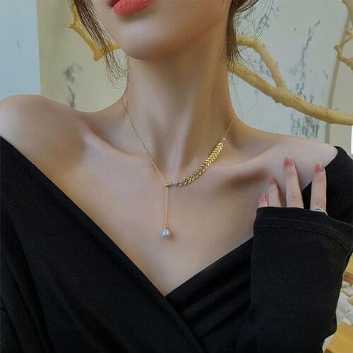 Trend Charm Bracelet For Women Jewelry Luxury Stainless Steel Crystal Pearl Gothic Wheat Ear Anime Gifts For The New Year 2021