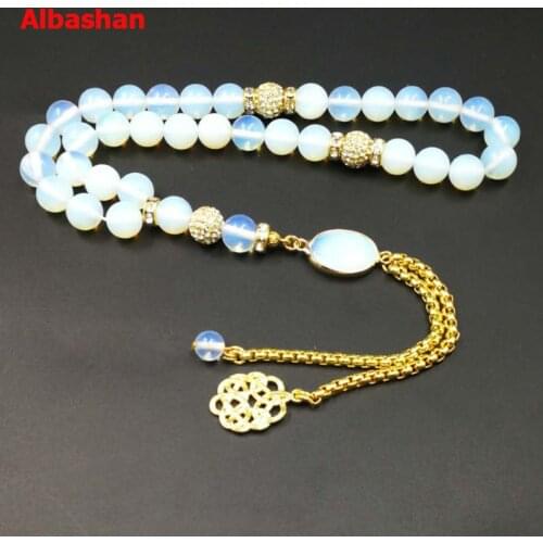 New arrival opal stone Golden accessories Womens Tasbih 33 66 99 beads Muslim misbaha girls bracelet Islam Rosary