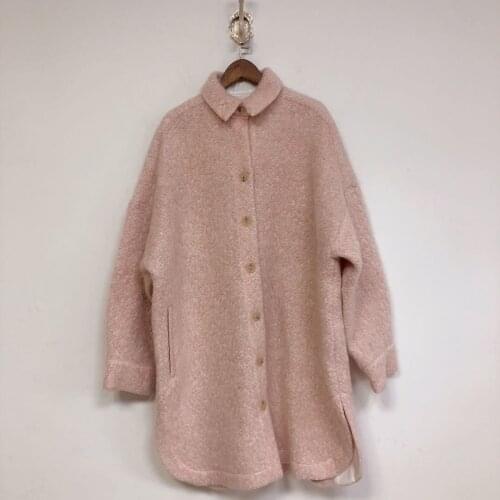 2020 Autumn and Winter New Single-breasted Terry Woolen Womens Coat