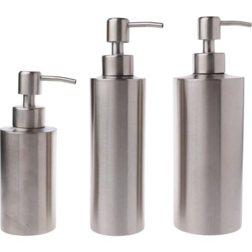250/350/550 ml Stainless Steel Pump Liquid Soap Lotion Dispenser Bottle Kitchen Bathroom