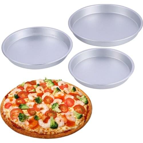 7/8/9 Inch Non Stick Pizza Pan Stainless Steel Round Plate Tray Cake Mold Kitchen Bakeware