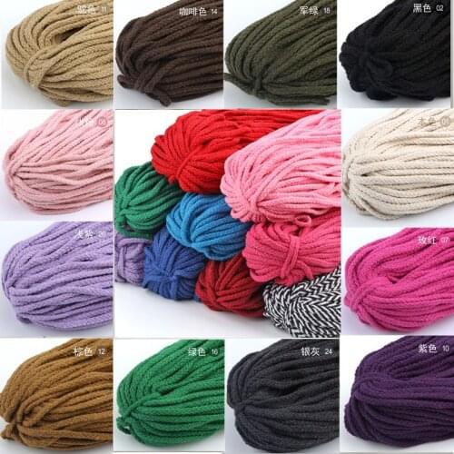 28Meters 5mm 8 Shares Round 100% Cotton Cord Decorative Craft Cord Ropes Twisted Cotton Rope Braided Drawstring Ropes DIY Craft