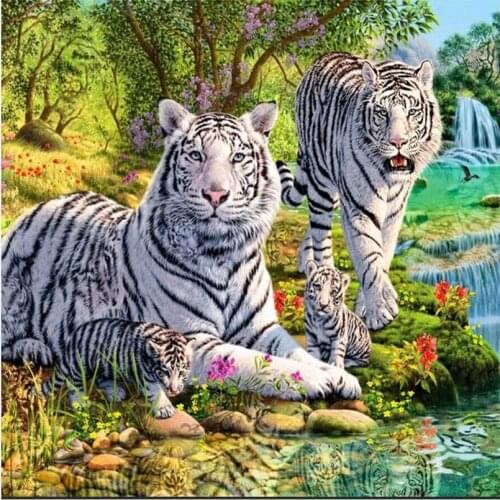5D diamond painting animal tiger cross stitch diamond embroidery painting rhinestones diamond painting tiger mosaic pattern