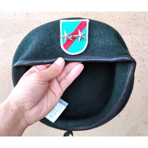 United States US Army 20th Special Forces Group Wool Green Beret OFFICER 2 STAR MAJOR GENERAL RANK INSIGNIA Military Hat