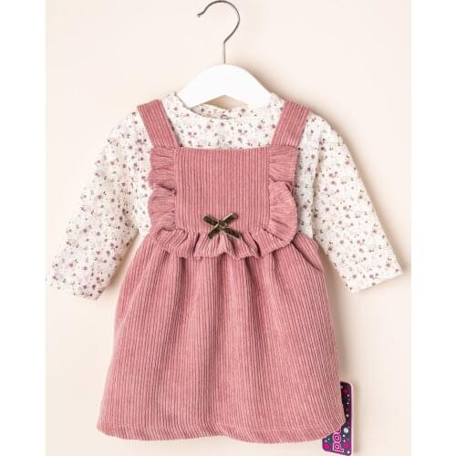 Babymod Baby Girl Velvet Dress Shirt Baby Salopet Dress