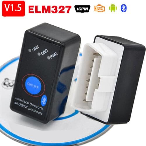 Super Mini Elm327 Bluetooth OBD2 V1.5 Elm 327 V 1.5 OBD 2 Car Diagnostic Tool Scanner Elm327 V1.5 Bluetooth Auto Diagnostic Tool