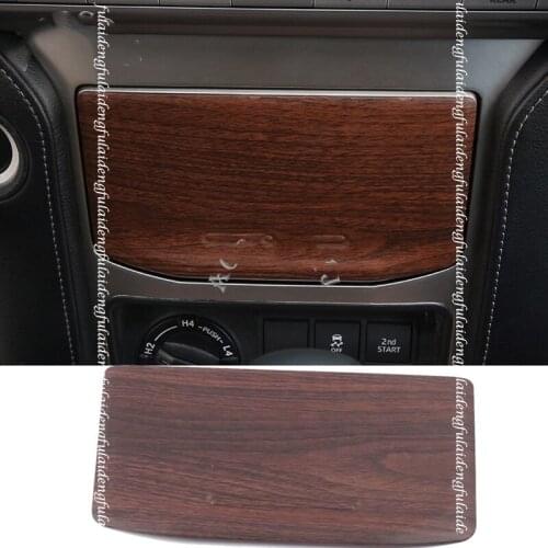 For Toyota Land Cruiser Prado 2018-2020 Wood grain ABS Interior Central control storage box trim cover Car Styling Accessories