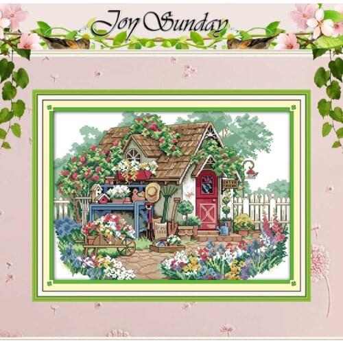 Flower Cabin (2) Counted Cross Stitch Handmade Cross Stitch 11 14CT scenery Cotton Cross Stitch Kits Embroidery for Needlework