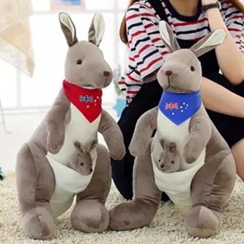 Kangaroo animals Children Plush Toy Australian parent-child kangaroo doll Baby Kids Stuffed Toy gift