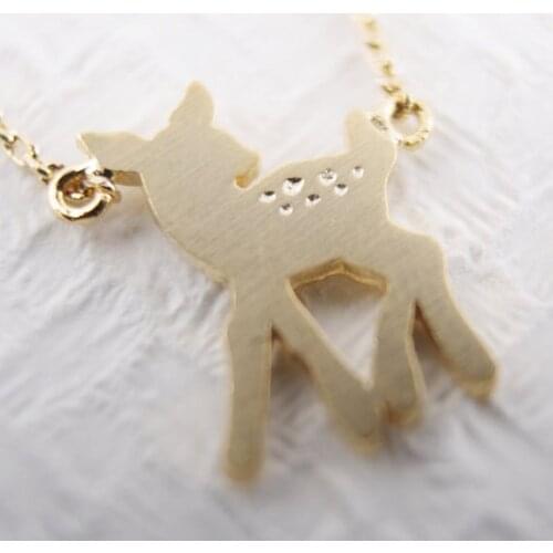Daisies Dainty Women Tiny Bambi Deer Necklace & Pendants Mini Simple Cute Gift Wedding For Girl Women