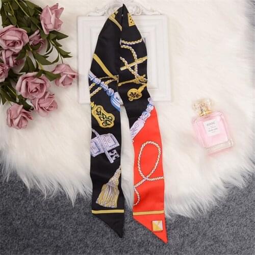 Exquisite Printed Scarf Women Luxury Fashion Women Ladies Silk Scarf New Design Headband Turban Wrist Towel BS