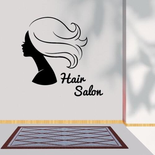 Beautiful Hair Girl Silhouette Hair Salon Wall Sticker Vinyl Decal For Hair Salon Mural Decoration A001640
