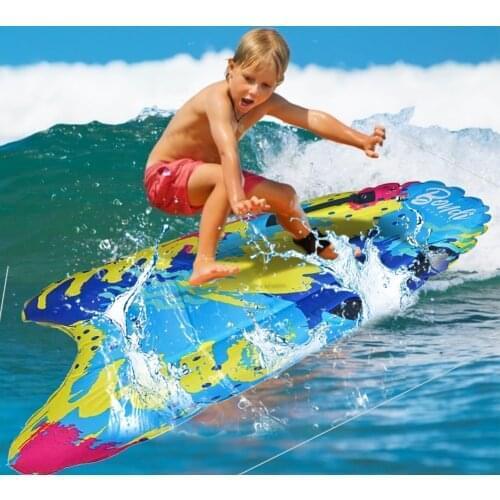 Inflatable Surfboard Summer Swimming Mattress Floating Bed Adult Kid Toy Solid Color Buoy Kicboard Safe Sea Surfing Board