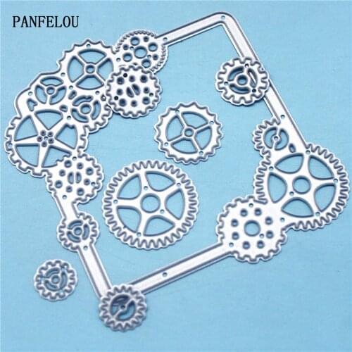 PANFELOU Metal craft Gear box paper die cutting dies for Scrapbooking/DIY Easter wedding Halloween cards