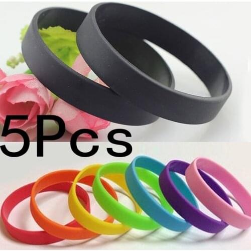 New 5 Colors Sport Silicone Rubber Bracelet Rubber Wristband Men And Women New